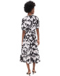 Puff Sleeve Commuter Floral Tiered Midi