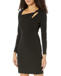 Long Sleeve Twist Front Sheath Dress