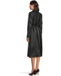 Belted Faux Leather Trench Coat