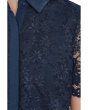 Lace Short Sleeves Hidden Placket Shirt