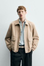 Zara КУРТКА ОБЫЧНОГО ПОКРОЯ ИЗ ХЛОПКА СЕРО-коричневого ЦВЕТА