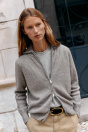 Zara Кардиган С ЗАСТЕЖКОЙ-МОЛНИЕЙ Коричнево-коричнево-серый
