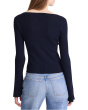 Flared-Sleeve Boatneck Sweater in Merino Wool-Silk Blend