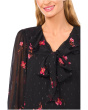 Long Sleeve Ruffle Tie Neck Top
