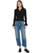 Pointelle-Knit Peplum Cardigan