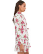 Collared Button Down Long Sleeve Ruffle Mini Dress