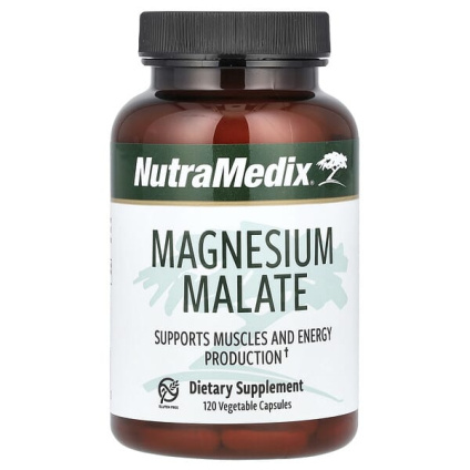 NutraMedix, малат магния, 120 растительных капсул (100 мг в 1 капсуле)