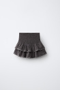 Zara ЮБКА антрацитового ЦВЕТА С РЮШАМИ И БЛЕСТКАМИ