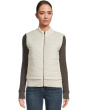 Petite Sleeveless Quilted Front Full Zip Sweater Vest