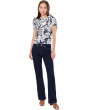 Floral Cotton-Blend Short Sleeve Sweater