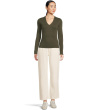 Rib Slub Long Sleeve V-Neck
