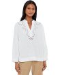 Floral Eyelet Coastalina 3/4 Sleeve Top