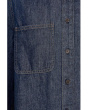 Long Sleeve Sculptural Sleeve Top In Rinse Wash