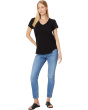 V-Neck Tee with Curved Hem