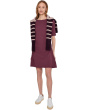 Elbow Sleeve Below The Knee Shirred Dress