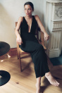 Zara Длинное вязаное платье черного цвета