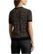 Metallic Ocelot Short-Sleeve Sweater