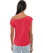 Petite Short Sleeve Asymmetric Off-Shoulder Knit Top