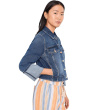 Bracelet Length High Cuff Trucker Jean Jacket