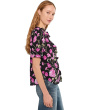 Floral Ruffled Front V-neck Top