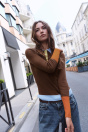 Zara ВЯЗАНЫЙ СВИТЕР-ПОЛО С ЦВЕТНЫМИ БЛОКАМИ, разноцветный