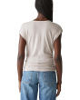 Joni Crew Neck Power Shoulder Top