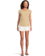 Cap Sleeve Crew Neck Slim Tee