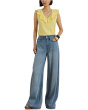 Ruffle-trim Slub Jersey Sleeveless Top