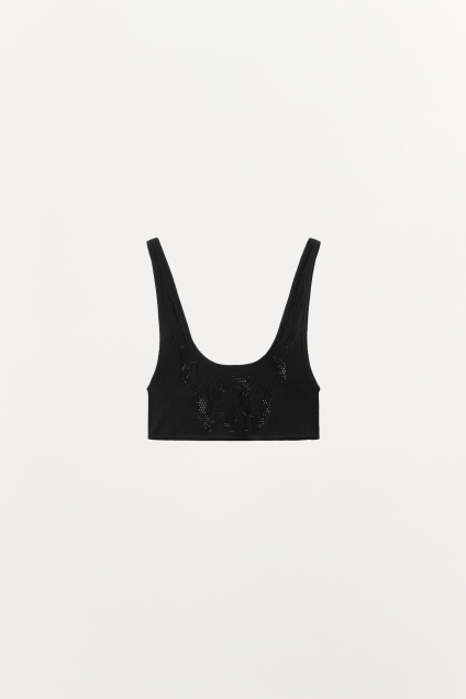 Zara КРУЖЕВНОЙ БЕСШОВНЫЙ БЮСТГАЛЬТЕР БЕЗ БРЕТЕЛЕК 515508473-800-10