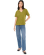 Organic Cotton Slubby Jersey V-Neck Short Sleeve Tee