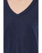 3/4 Sleeve V-Neck Tee with Curved Hem