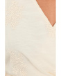 Petite Short Sleeve Wrap Front Woven Top with Tie