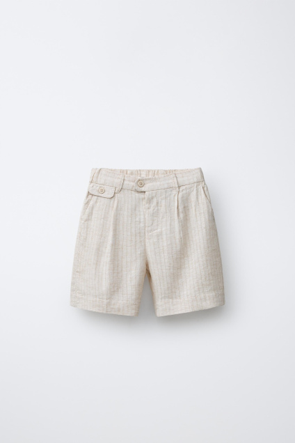 Zara КОСТЮМ-ШОРТЫ-БЕРМУДЫ ИЗ ЛЬНА 507671944-052-18