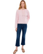 Textured Cotton Long Sleeve Shirttail Hoodie Sweatshirt