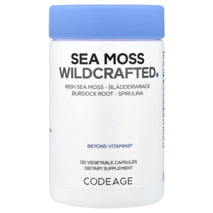 Codeage, морской мох, дикорастущий, 120 растительных капсул