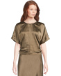 Satin Dolman Short Sleeve