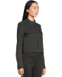 Ponte Twill - Zipper Closure Crop Jacket with Patch Pockets and Snaps Details