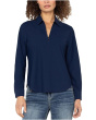 Long Sleeve Collared Zip Front Knit Shirt