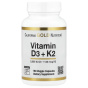 California Gold Nutrition, витамины D3 и К2 в форме MK-7, 180 растительных капсул