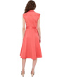 Short Sleeve Self Tie Cotton Midi A-Line