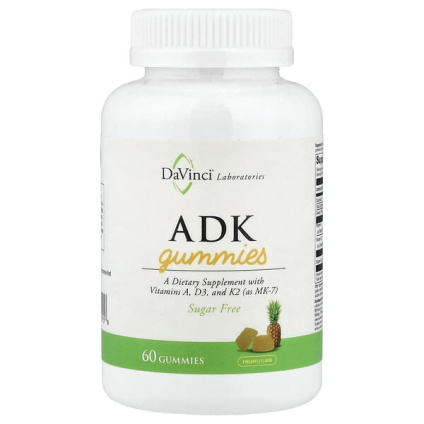 DaVinci Laboratories, ADK, жевательные таблетки, со вкусом ананаса, 60 шт.