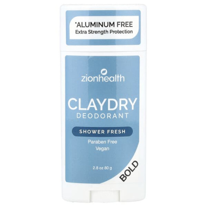 Zion Health, Bold, ClayDry Deodorant, Shower Fresh, 2,8 унции (80 г)