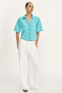 Zara КОРОТКАЯ ЛЬНЯНАЯ РУБАШКА 495689067-402-1