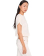 Collarless Short Sleeve Cropped Denim Jacket
