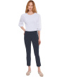 Dot to Dot - Elastic Waist Pull On Crop Pants with Side Vent
