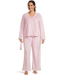 Plus Minky Fleece Long Sleeve Notch Top & Long Pants Set