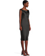 Sleeveless Low Back Drape Dress Below Knee