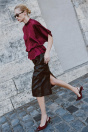 Zara ТУФЛИ-ЛОДОЧКИ ИЗ ЗАМШИ бордового ЦВЕТА С ОТКИДНОЙ СПИНКОЙ