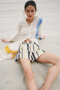 Zara ПОЛОСАТЫЕ ШОРТЫ С ДЕКОРАТИВНЫМИ СКЛАДКАМИ ZW COLLECTION Разноцветные