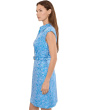 Floral Belt Jacquard Short Dress